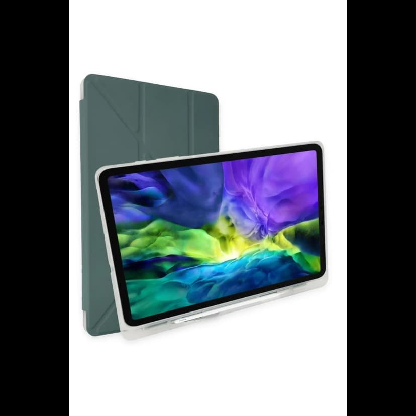 Newface Apple iPad 10.2 (8.nesil) Kılıf Kalemlikli Mars Tablet Kılıfı - Koyu Yeşil