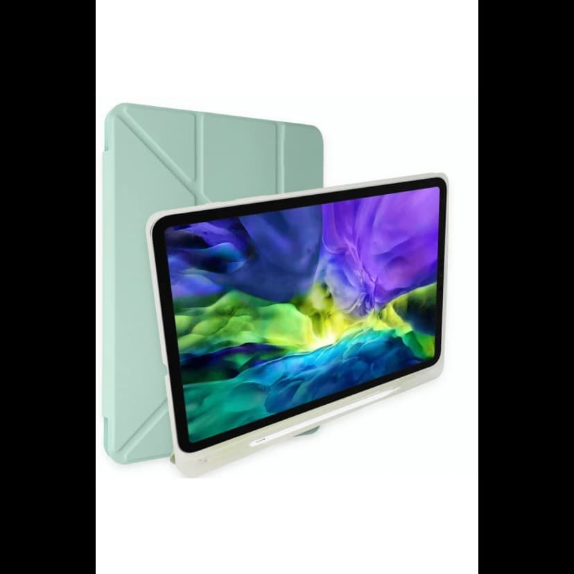 Newface Apple iPad 10.2 (8.nesil) Kılıf Kalemlikli Mars Tablet Kılıfı - Açık Yeşil