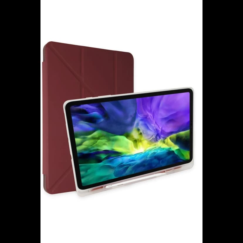 Newface Apple iPad 10.2 (8.nesil) Kılıf Kalemlikli Mars Tablet Kılıfı - Mürdüm
