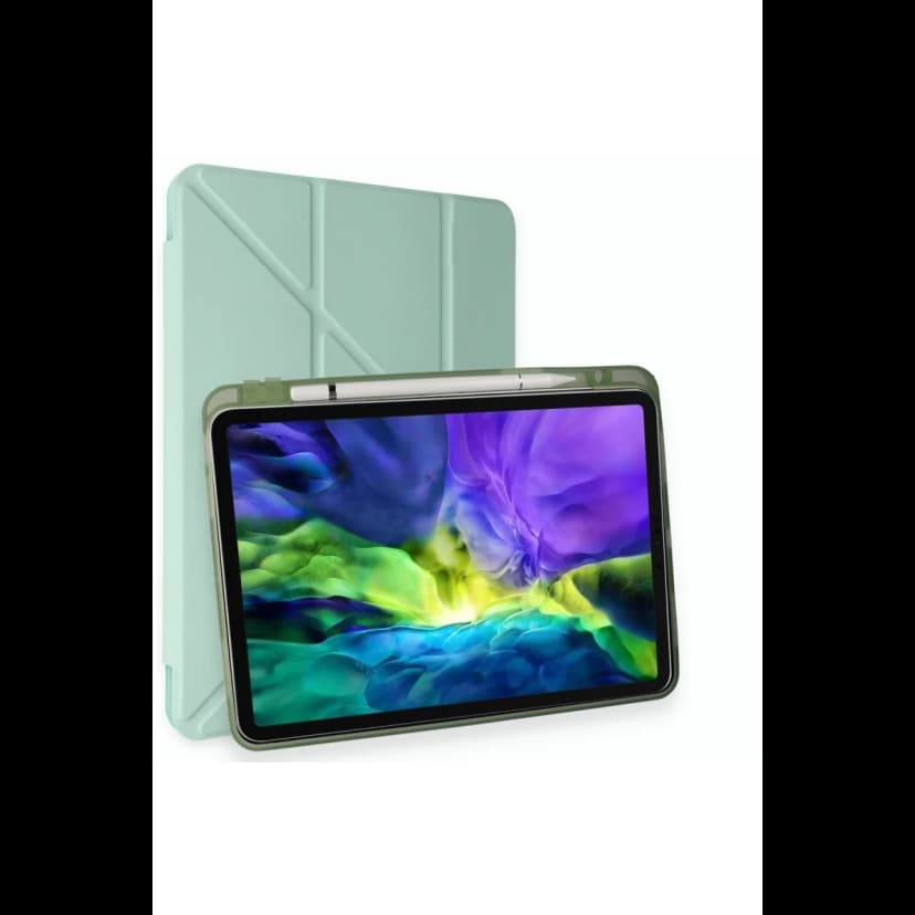 Newface Apple iPad Air 4 10.9 Kılıf Kalemlikli Mars Tablet Kılıfı - Açık Yeşil