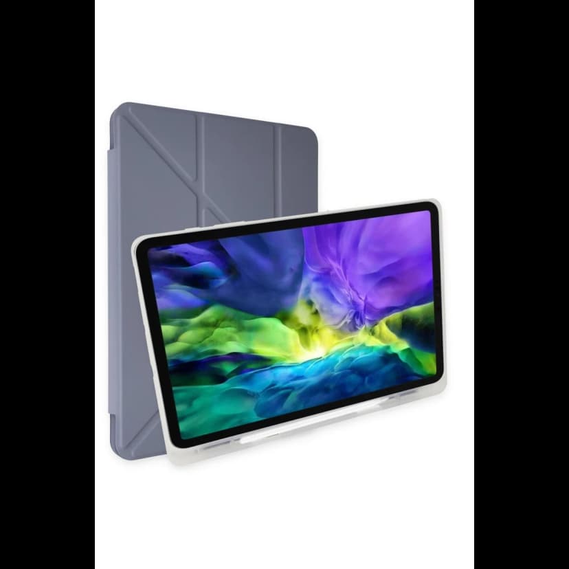 Newface Apple iPad Pro 12.9 (2021) Kılıf Kalemlikli Mars Tablet Kılıfı - Lavender