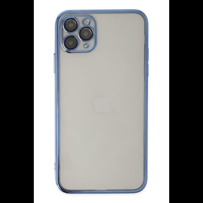 Newface Apple iPhone 11 Pro Kılıf Razer Lensli Silikon - Açık Mavi