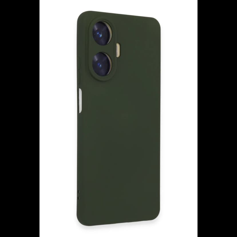 Newface Realme C55 Kılıf Nano içi Kadife Silikon - Koyu Yeşil