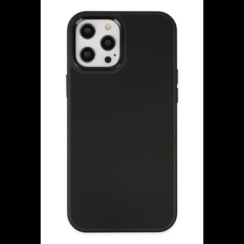 Newface Apple iPhone 12 Pro Max Kılıf Asya Deri Silikon - Siyah