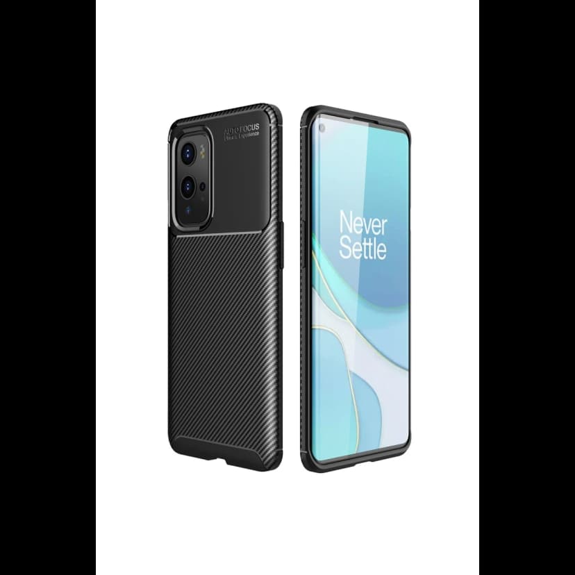 Newface One Plus 9 Pro Kılıf Auto Focus Karbon Kapak - Siyah