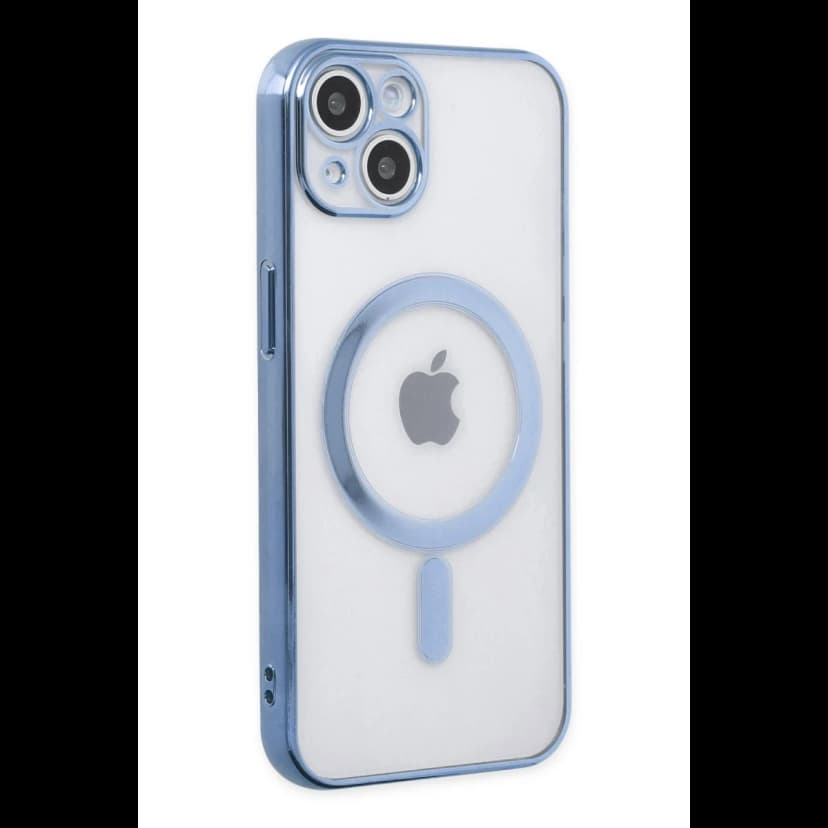 Newface Apple iPhone 14 Plus Kılıf Magneticsafe Lazer Silikon - Sierra Blue