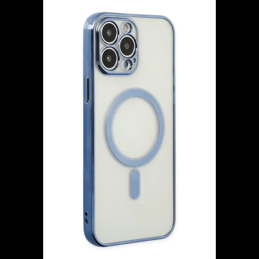 Newface Apple iPhone 14 Pro Kılıf Magneticsafe Lazer Silikon - Sierra Blue