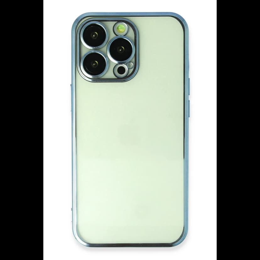 Newface Apple iPhone 14 Pro Kılıf Razer Lensli Silikon - Açık Mavi