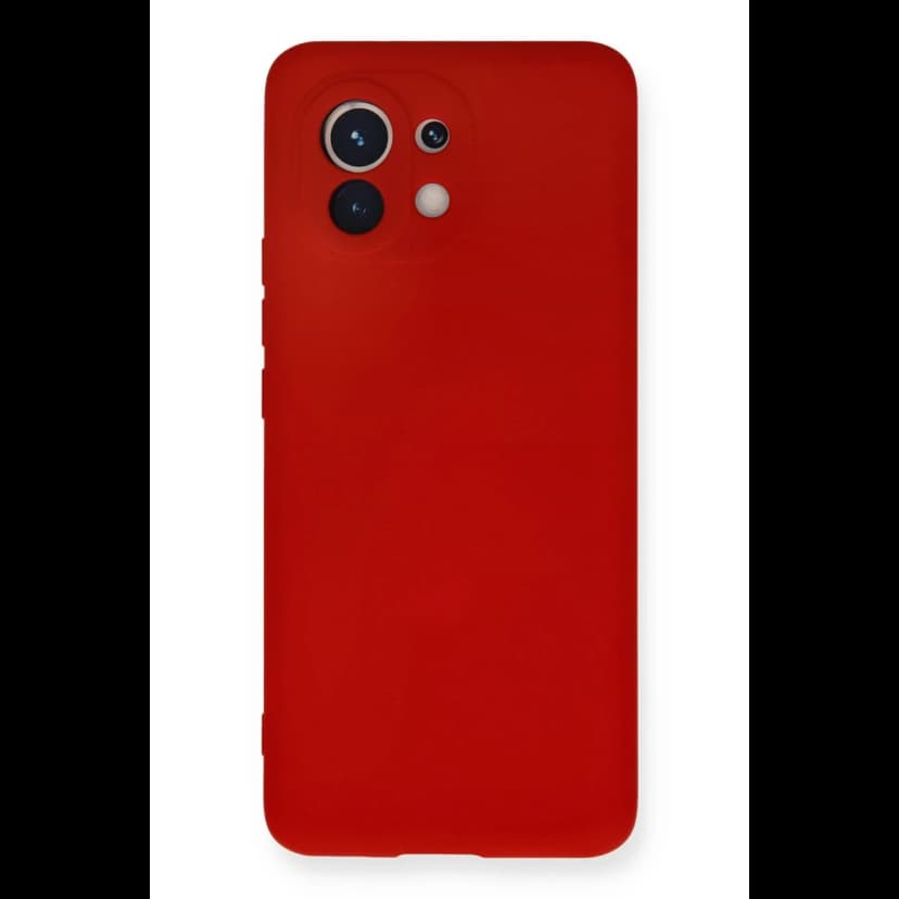 Newface Xiaomi Mi 11 Kılıf Nano içi Kadife Silikon - Kırmızı