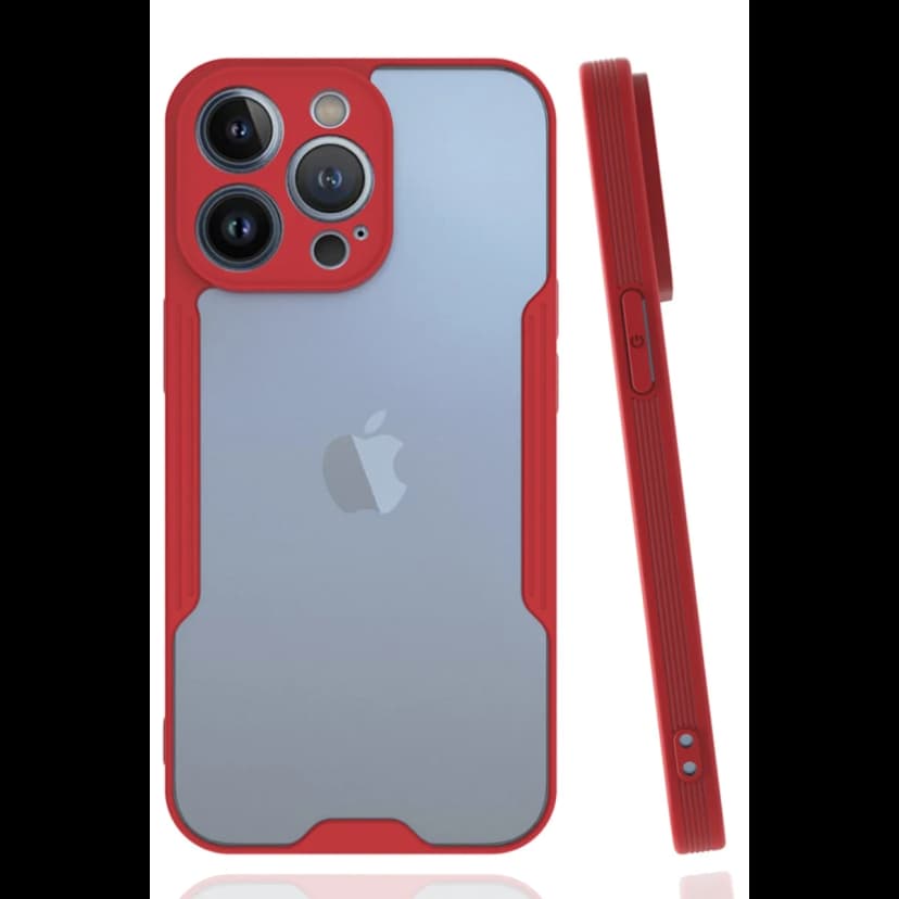 Newface Apple iPhone 14 Pro Kılıf Platin Silikon - Kırmızı