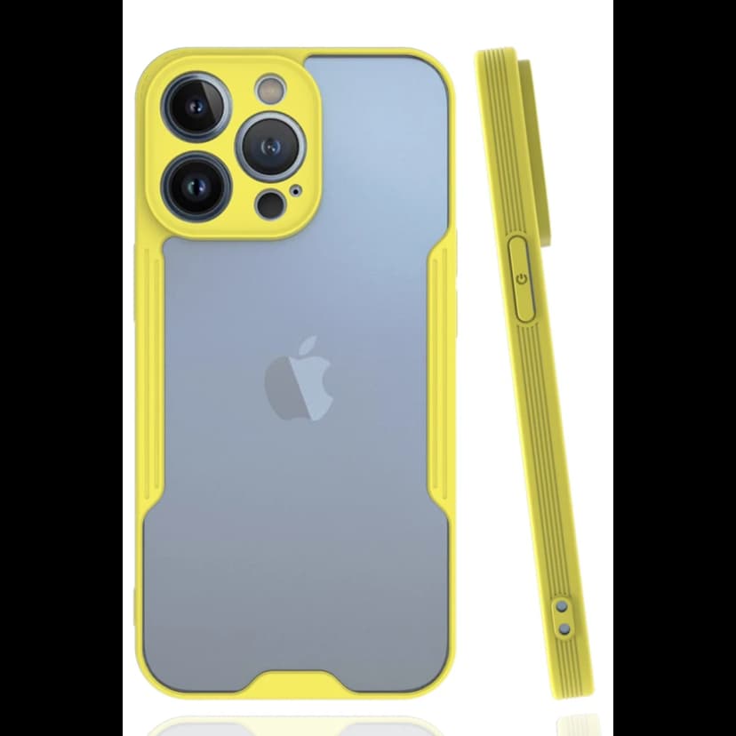 Newface Apple iPhone 14 Pro Max Kılıf Platin Silikon - Sarı
