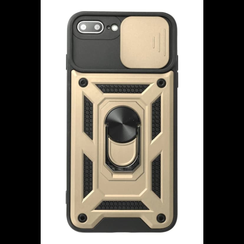Newface Apple iPhone 7 Plus Kılıf Pars Lens Yüzüklü Silikon - Gold