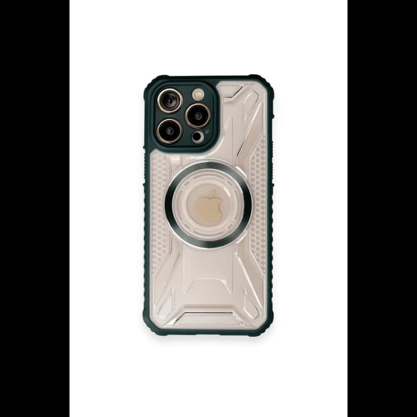Newface Apple iPhone 12 Pro Max Kılıf Prag Magneticsafe Kapak - Koyu Yeşil