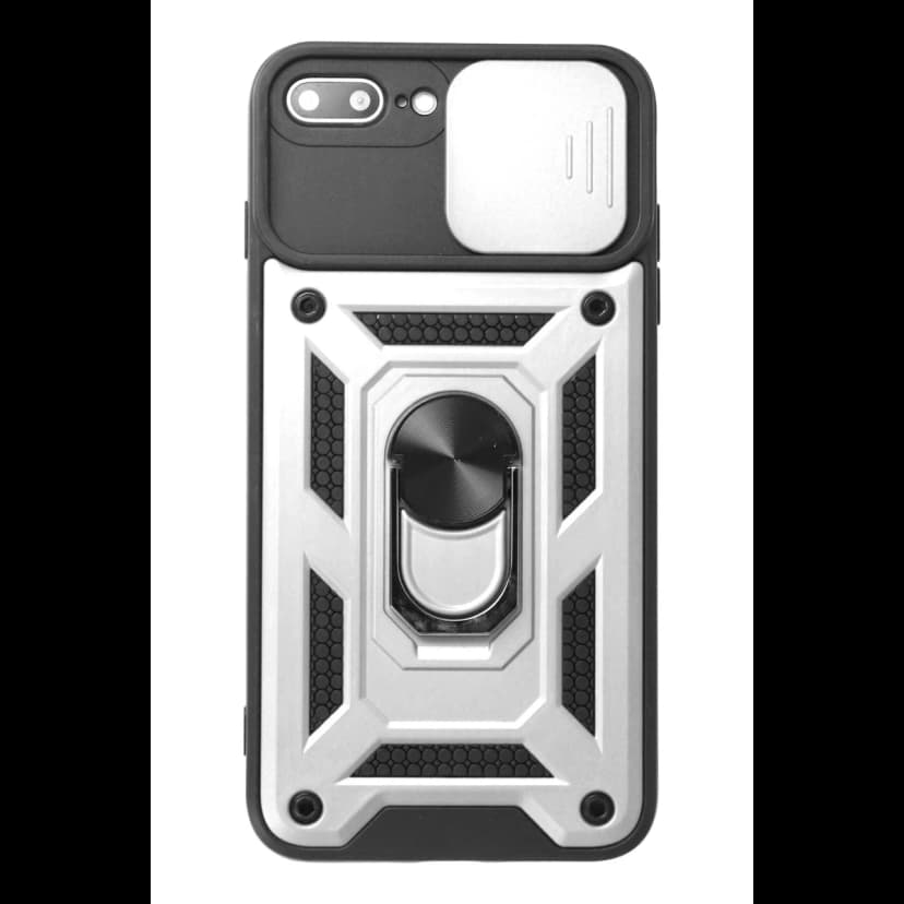 Newface Apple iPhone 7 Plus Kılıf Pars Lens Yüzüklü Silikon - Gümüş