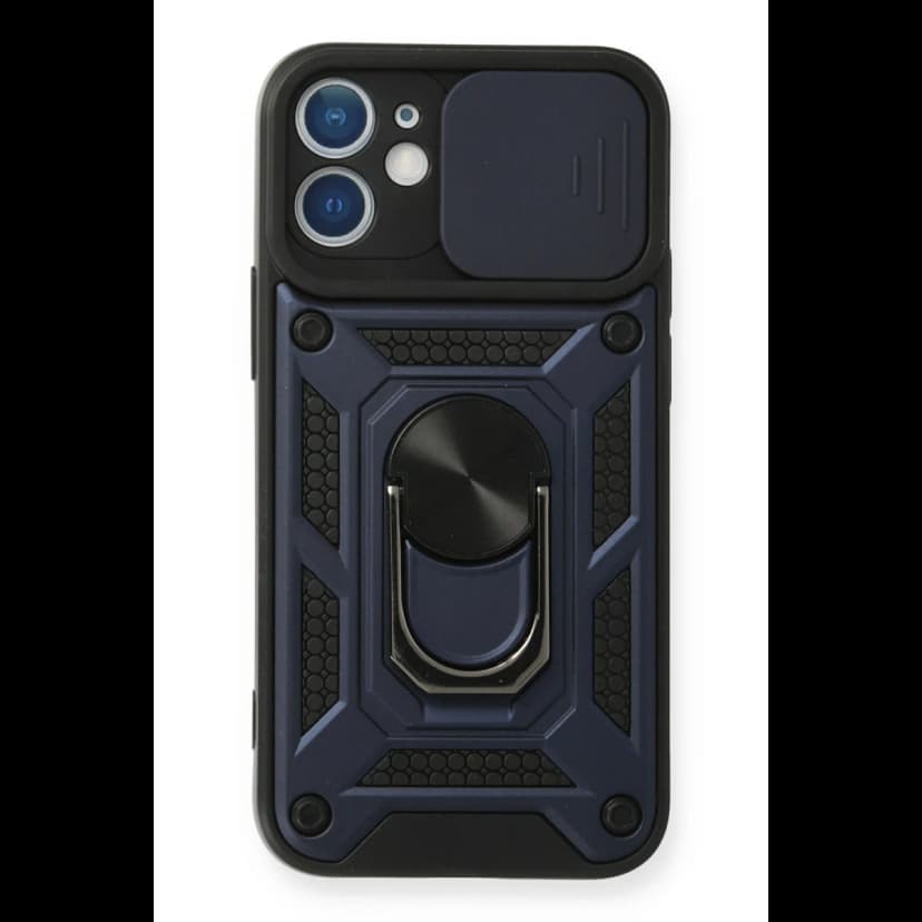 Newface Apple iPhone 11 Kılıf Pars Lens Yüzüklü Silikon - Lacivert