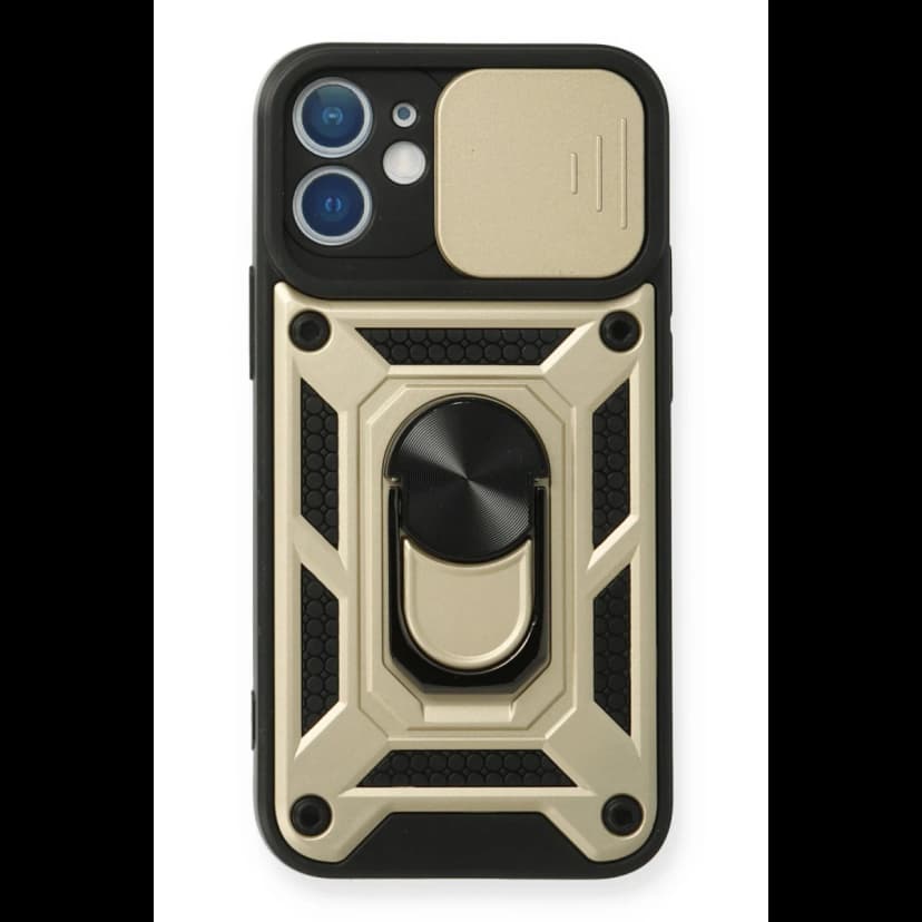 Newface Apple iPhone 11 Kılıf Pars Lens Yüzüklü Silikon - Gold