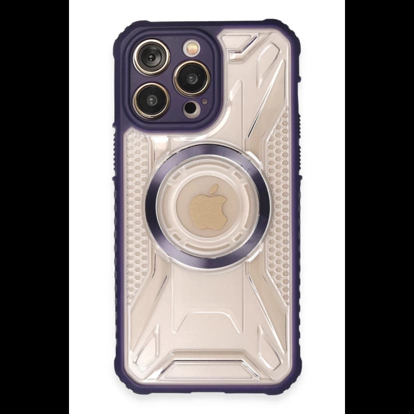 Newface Apple iPhone 13 Pro Kılıf Prag Magneticsafe Kapak - Derin Mor