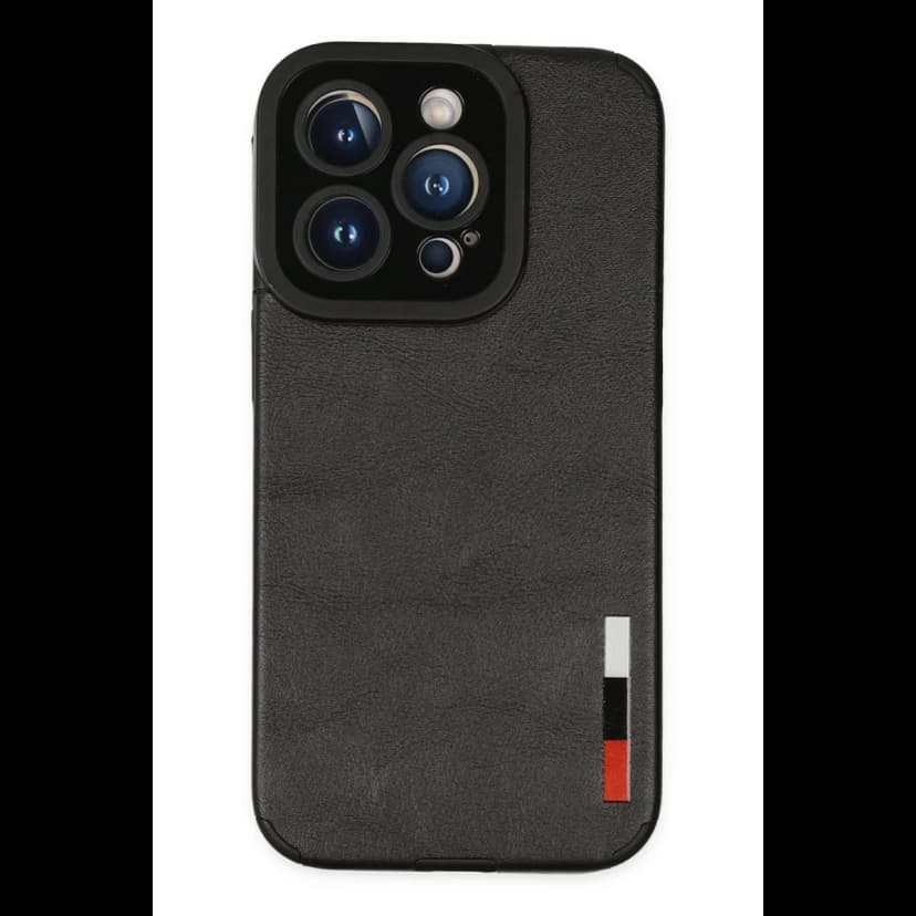 Newface Apple iPhone 14 Pro Kılıf Loop Deri Silikon - Siyah