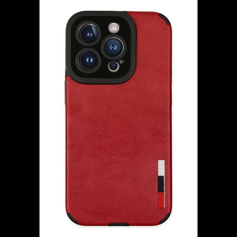 Newface Apple iPhone 14 Pro Max Kılıf Loop Deri Silikon - Kırmızı