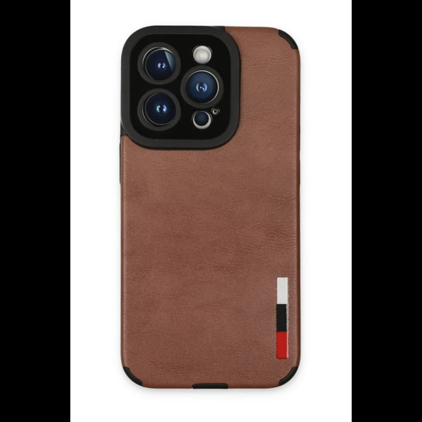 Newface Apple iPhone 14 Pro Max Kılıf Loop Deri Silikon - Kahverengi
