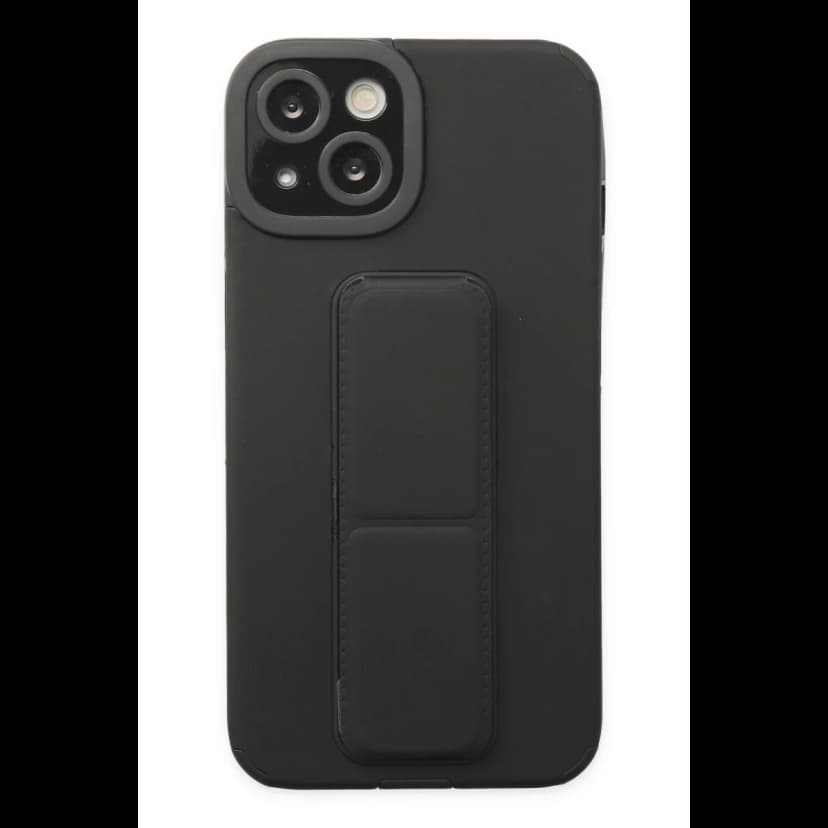 Newface Apple iPhone 14 Plus Kılıf Mega Standlı Silikon - Siyah