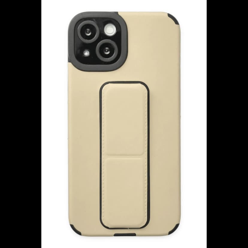 Newface Apple iPhone 14 Plus Kılıf Mega Standlı Silikon - Gold