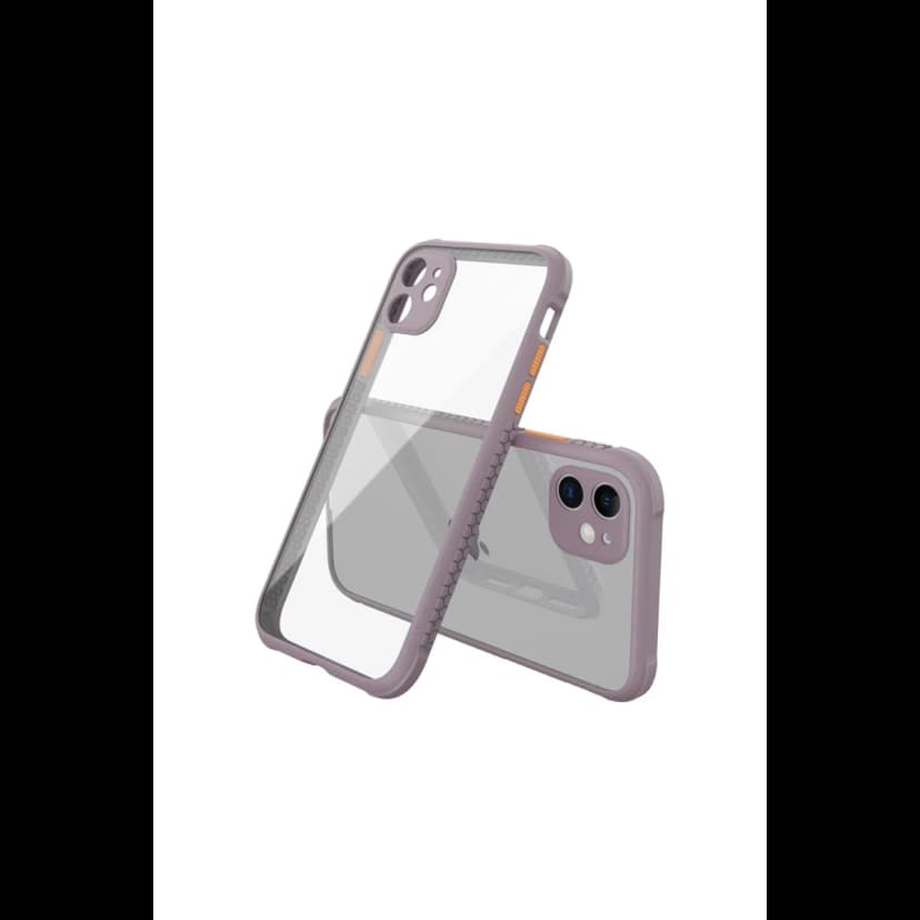 Newface Apple iPhone 12 Mini Kılıf Miami Şeffaf Silikon - Açık Mor
