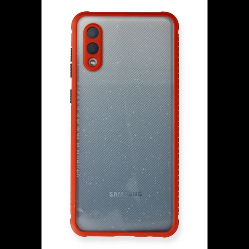 Newface Samsung Galaxy A02 Kılıf Miami Şeffaf Silikon - Kırmızı