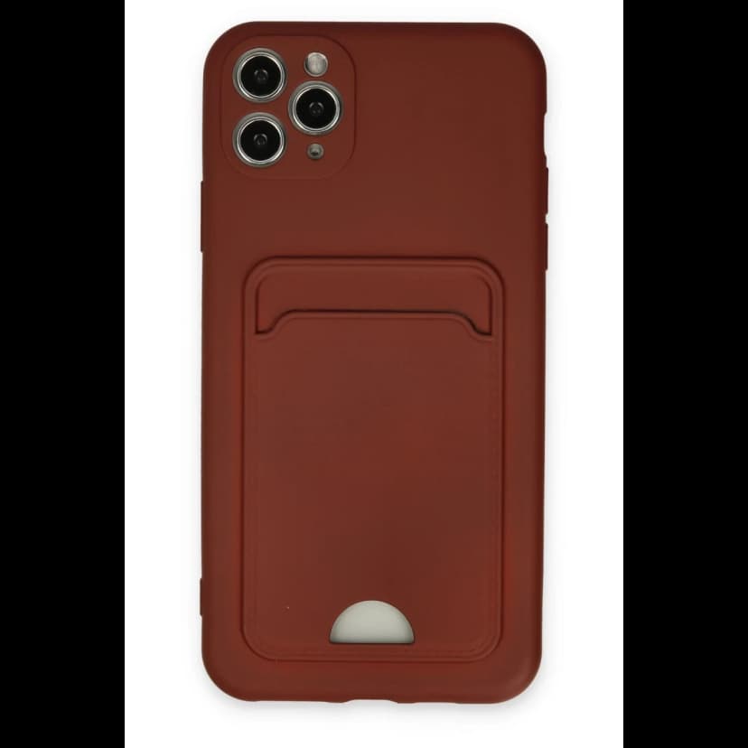 Newface Apple iPhone 11 Pro Max Kılıf Kelvin Kartvizitli Silikon - Bordo