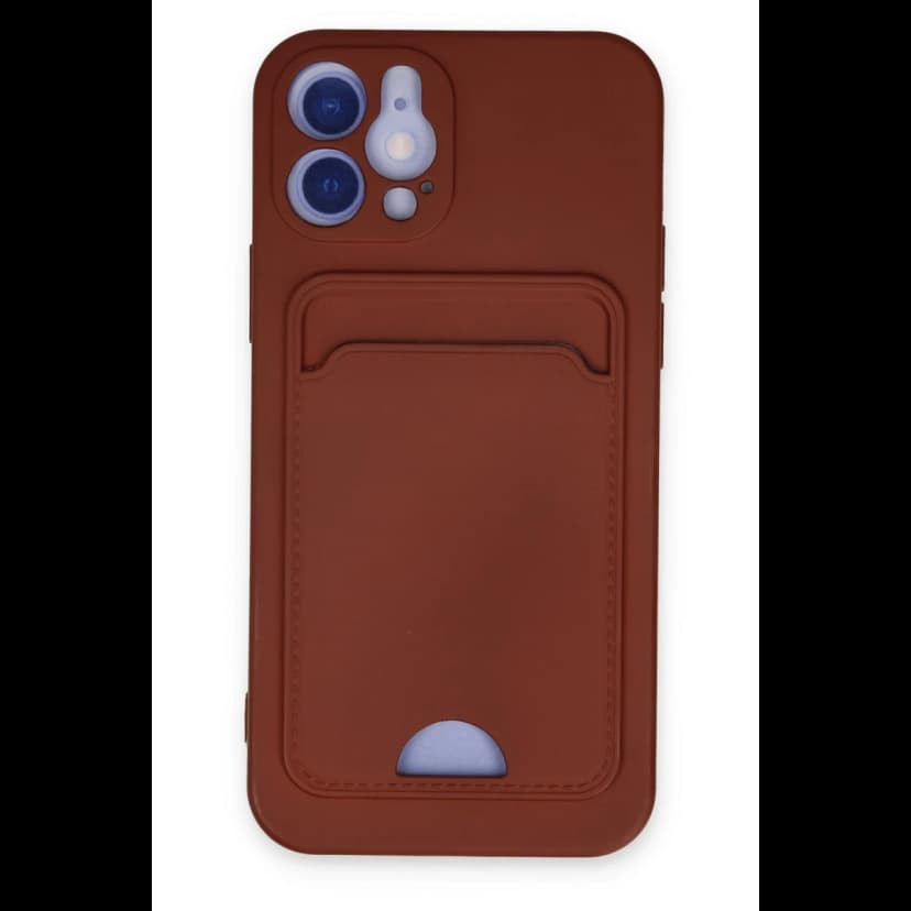 Newface Apple iPhone 12 Kılıf Kelvin Kartvizitli Silikon - Bordo