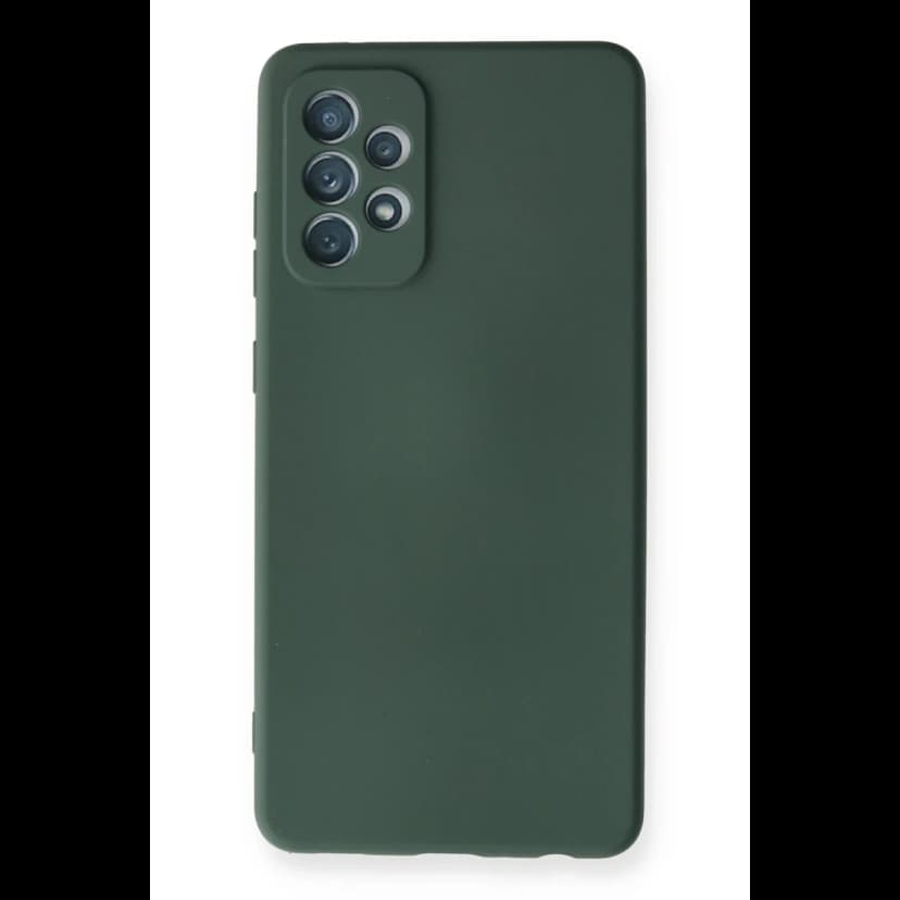 Newface Samsung Galaxy A72 Kılıf Nano içi Kadife Silikon - Koyu Yeşil