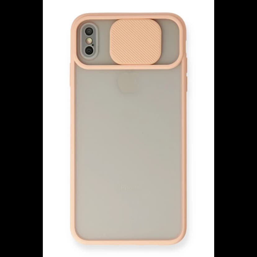 Newface Apple iPhone X Kılıf Palm Buzlu Kamera Sürgülü Silikon - Pembe