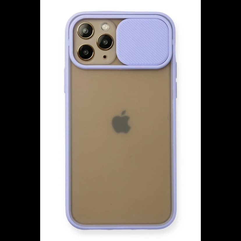 Newface Apple iPhone 11 Pro Kılıf Palm Buzlu Kamera Sürgülü Silikon - Lila