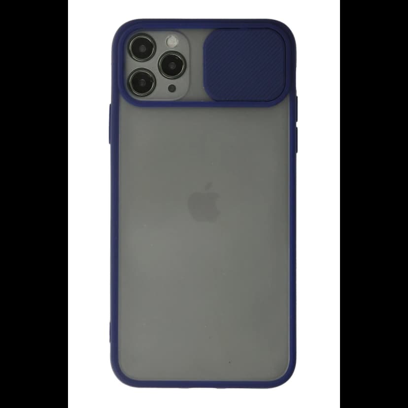 Newface Apple iPhone 11 Pro Max Kılıf Palm Buzlu Kamera Sürgülü Silikon - Lacivert