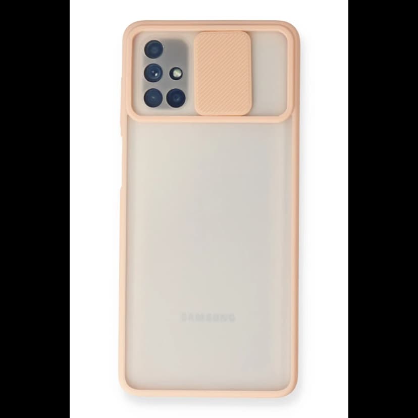 Newface Samsung Galaxy M51 Kılıf Palm Buzlu Kamera Sürgülü Silikon - Pembe
