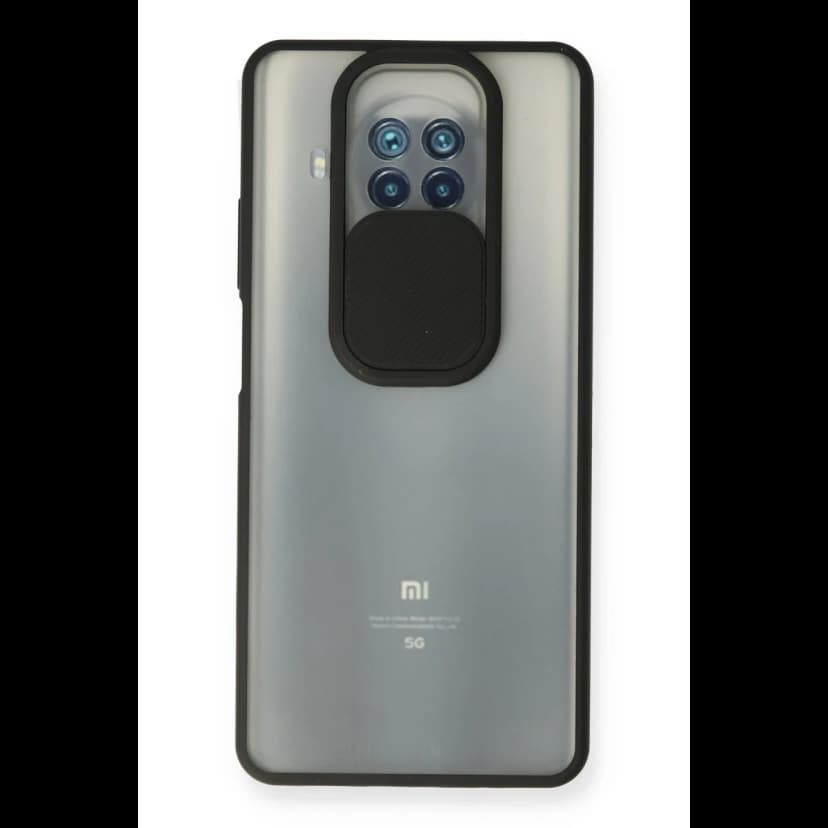 Newface Xiaomi Mi 10T Lite Kılıf Palm Buzlu Kamera Sürgülü Silikon - Siyah