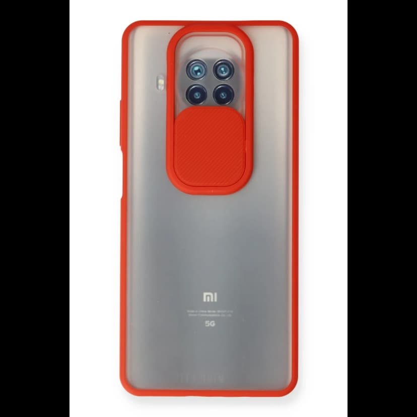 Newface Xiaomi Mi 10T Lite Kılıf Palm Buzlu Kamera Sürgülü Silikon - Kırmızı