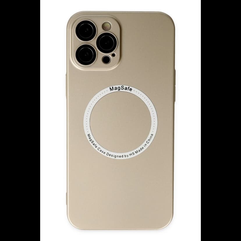 Newface Apple iPhone 12 Pro Kılıf Jack Magneticsafe Lens Silikon - Gold