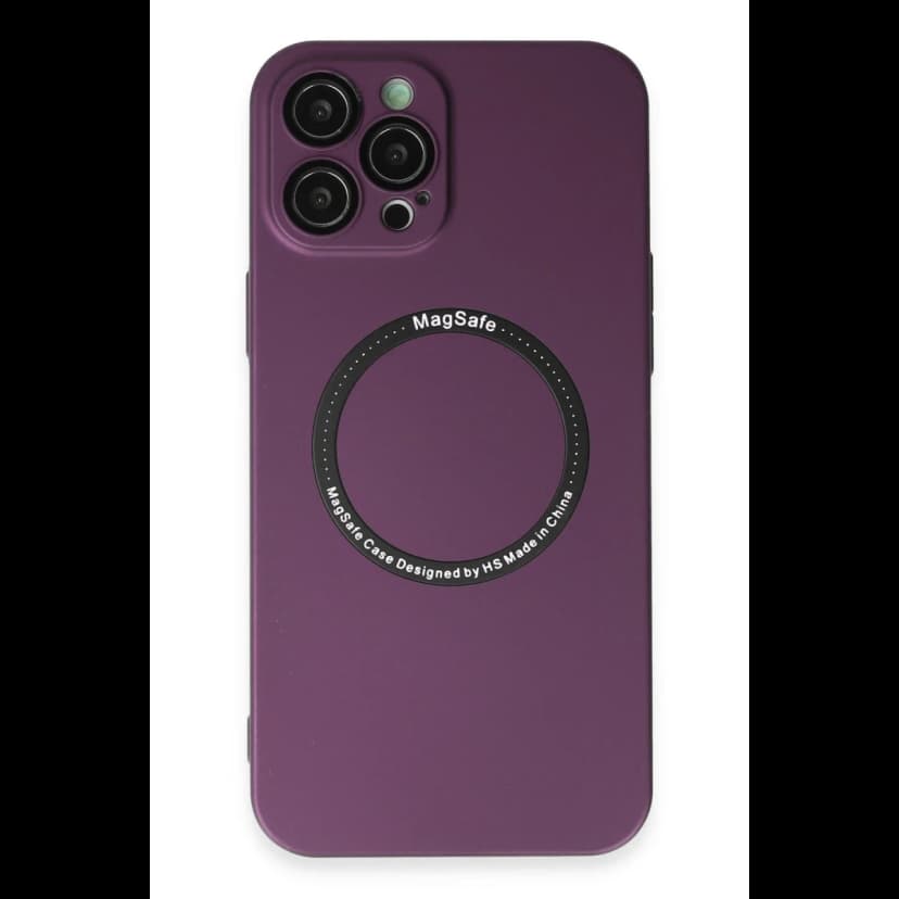 Newface Apple iPhone 12 Pro Kılıf Jack Magneticsafe Lens Silikon - Mürdüm