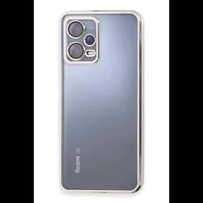 Newface Xiaomi Redmi Note 12 5G Kılıf Razer Lensli Silikon - Gümüş