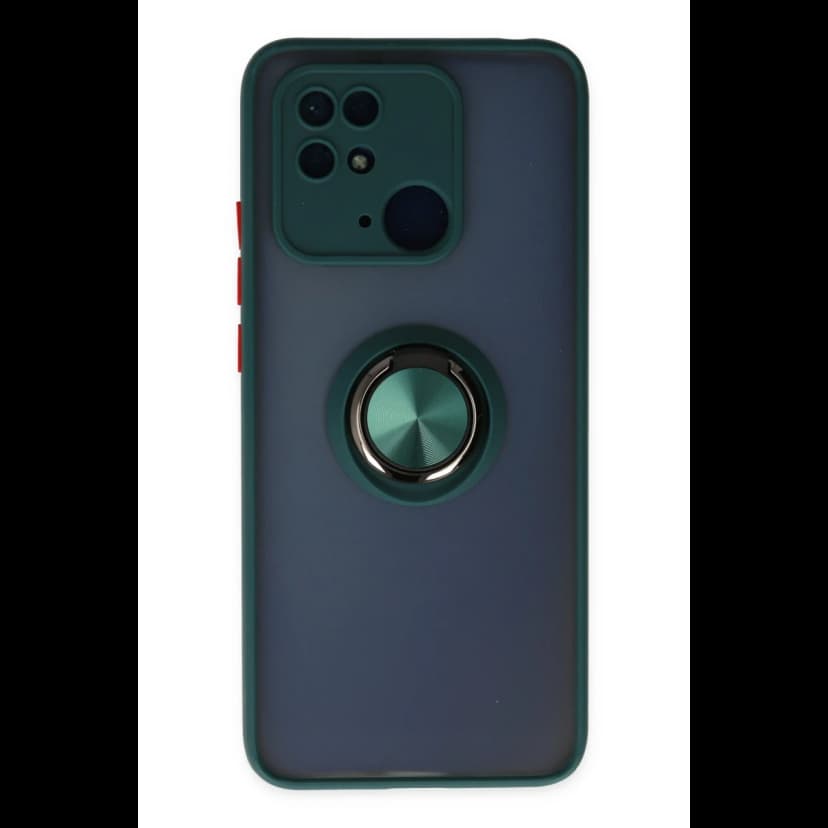 Newface Xiaomi Poco C40 Kılıf Montreal Yüzüklü Silikon Kapak - Yeşil