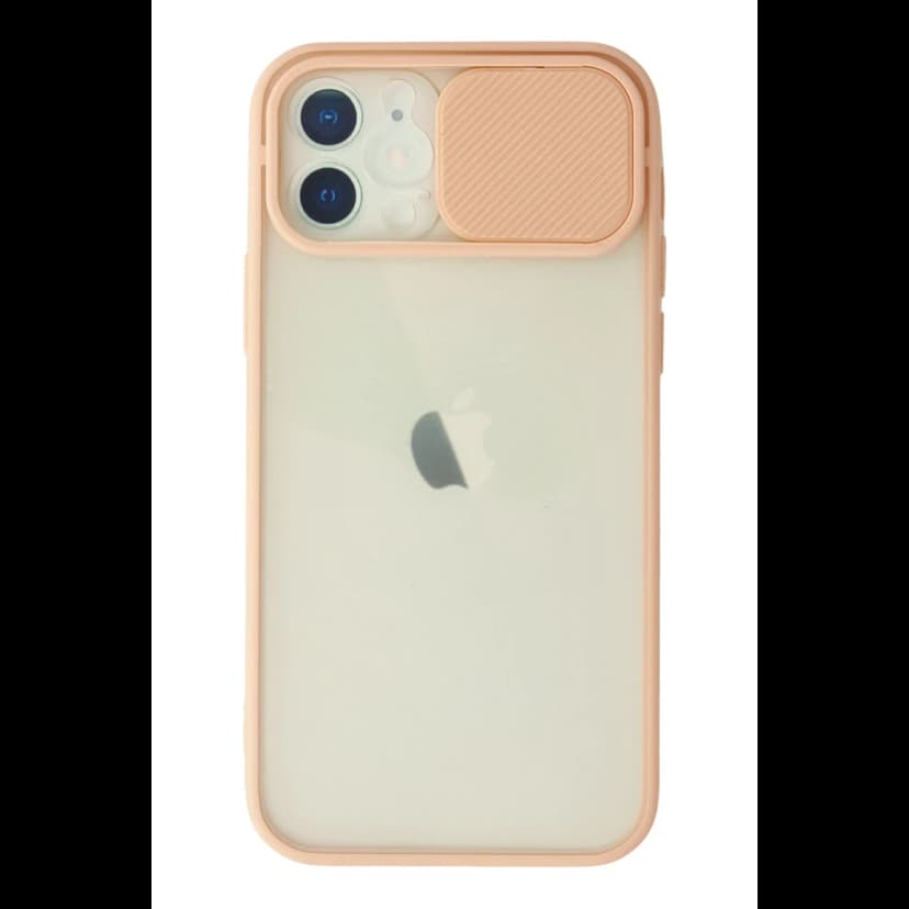 Newface Apple iPhone 12 Kılıf Palm Buzlu Kamera Sürgülü Silikon - Pembe