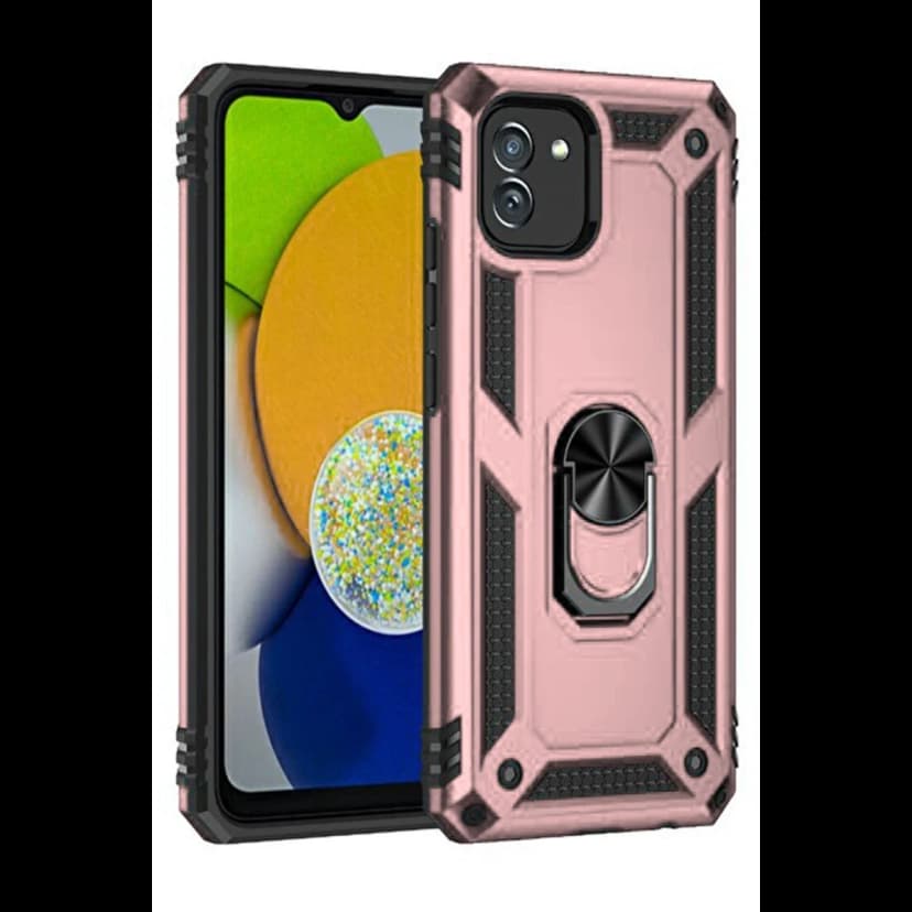 Newface Samsung Galaxy A03 Kılıf Sofya Yüzüklü Silikon Kapak - Rose