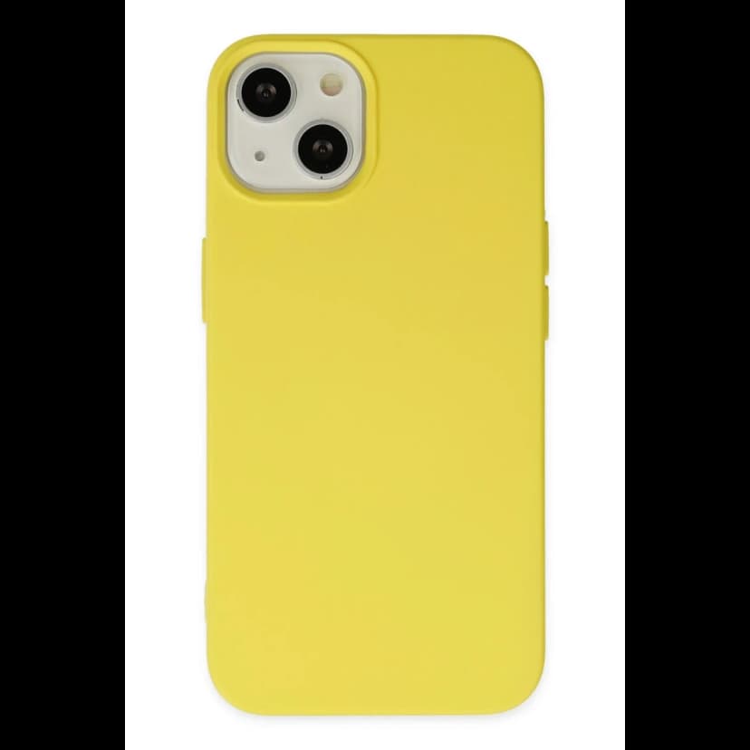 Newface Apple iPhone 14 Kılıf Nano içi Kadife Silikon - Sarı