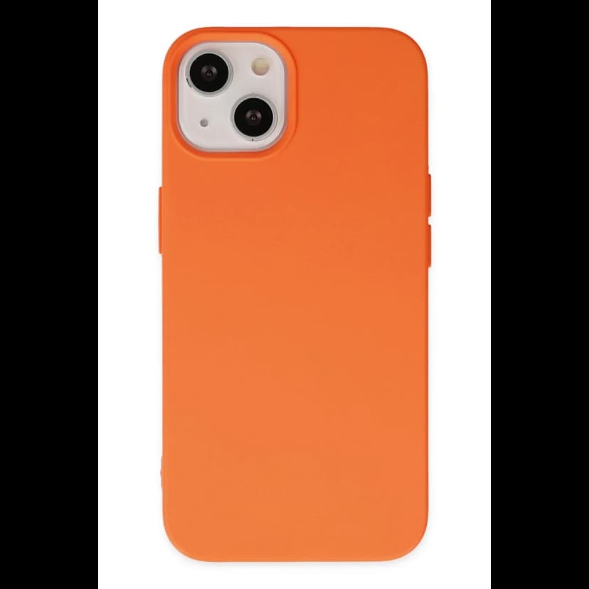 Newface Apple iPhone 14 Plus Kılıf Nano içi Kadife Silikon - Turuncu