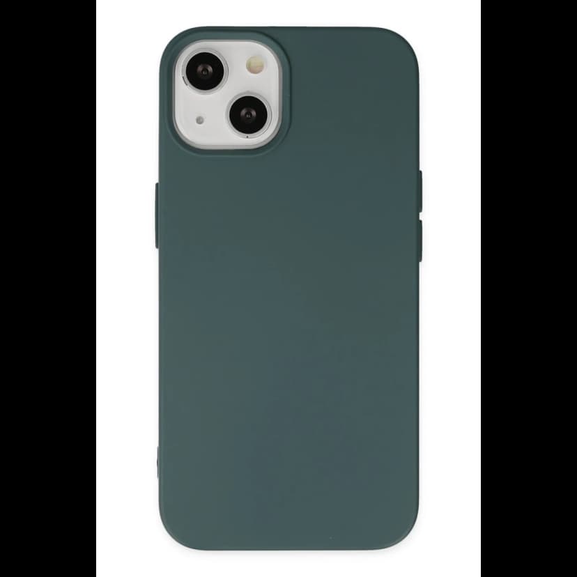 Newface Apple iPhone 14 Plus Kılıf Nano içi Kadife Silikon - Koyu Yeşil