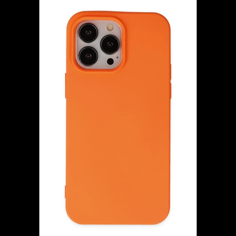 Newface Apple iPhone 14 Pro Kılıf Nano içi Kadife Silikon - Turuncu