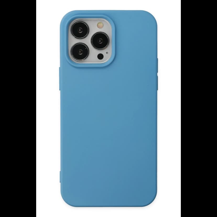 Newface Apple iPhone 14 Pro Max Kılıf Nano içi Kadife Silikon - Mavi