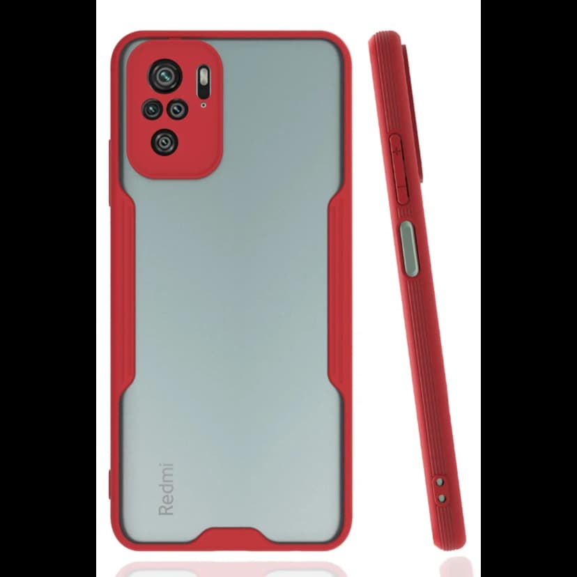 Newface Xiaomi Redmi Note 10 Kılıf Platin Silikon - Kırmızı