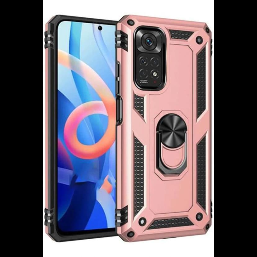 Newface Xiaomi Redmi Note 12S Kılıf Sofya Yüzüklü Silikon Kapak - Rose